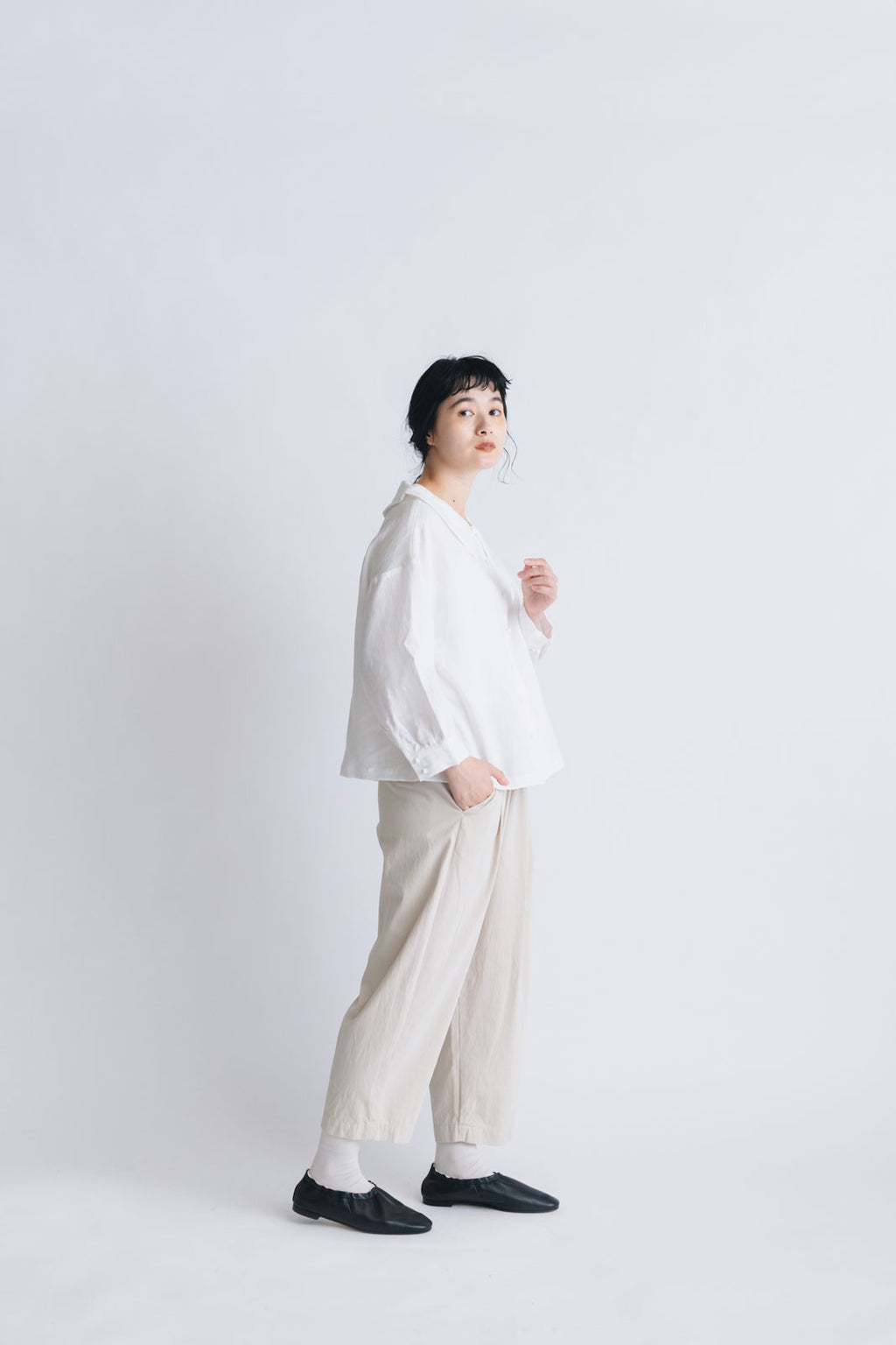 pot and tea ビッグカラーブラウス