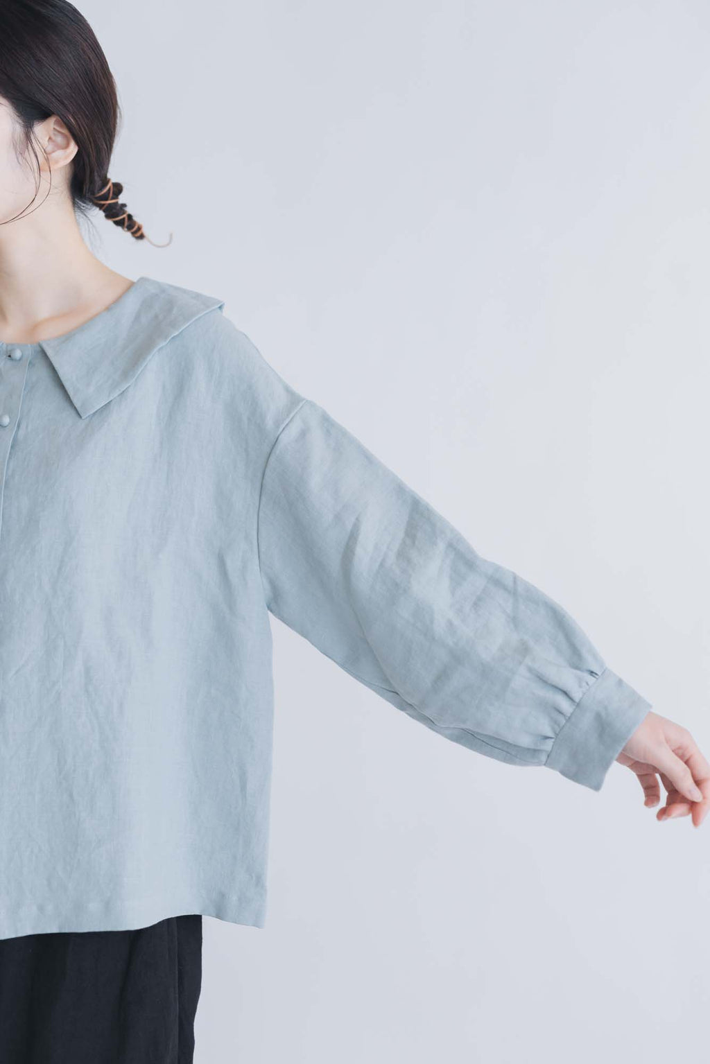 pot and tea ビッグカラーブラウス