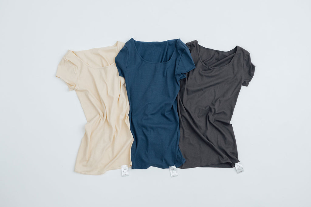 me. コットンシルク フレンチスリーブ