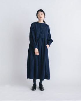 pot and tea ノーカラー ロングワンピース