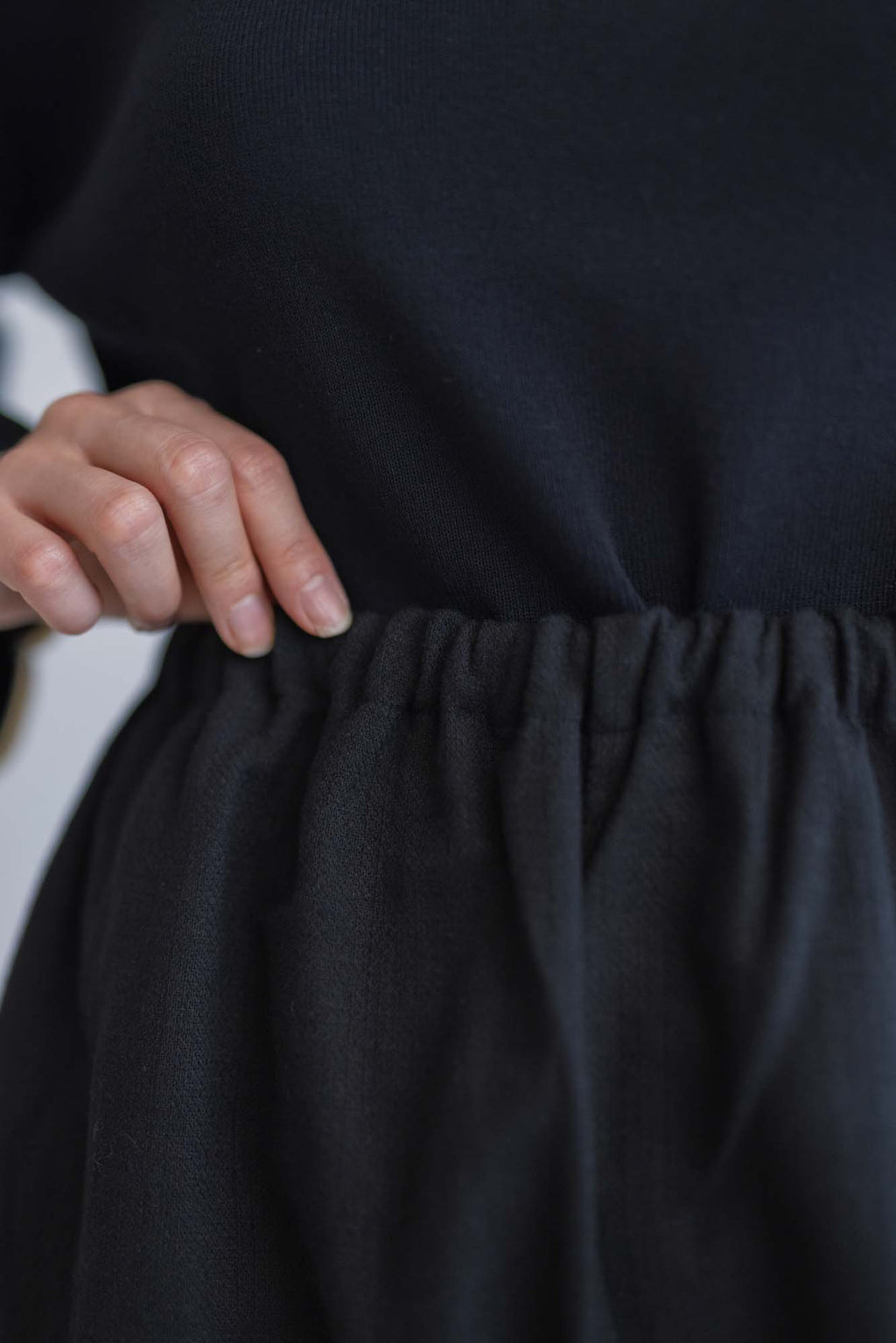 pot and tea 綿麻 ワイドパンツ 黒