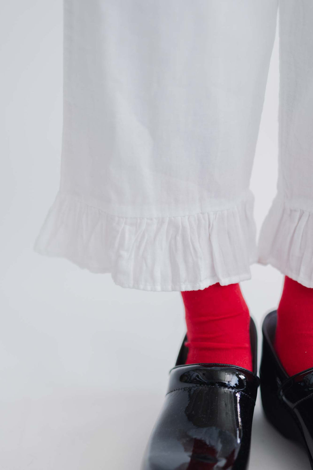 pot and tea ダブルガーゼのペチパンツ(フリル付き)