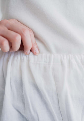 pot and tea ダブルガーゼのペチパンツ(フリル付き)