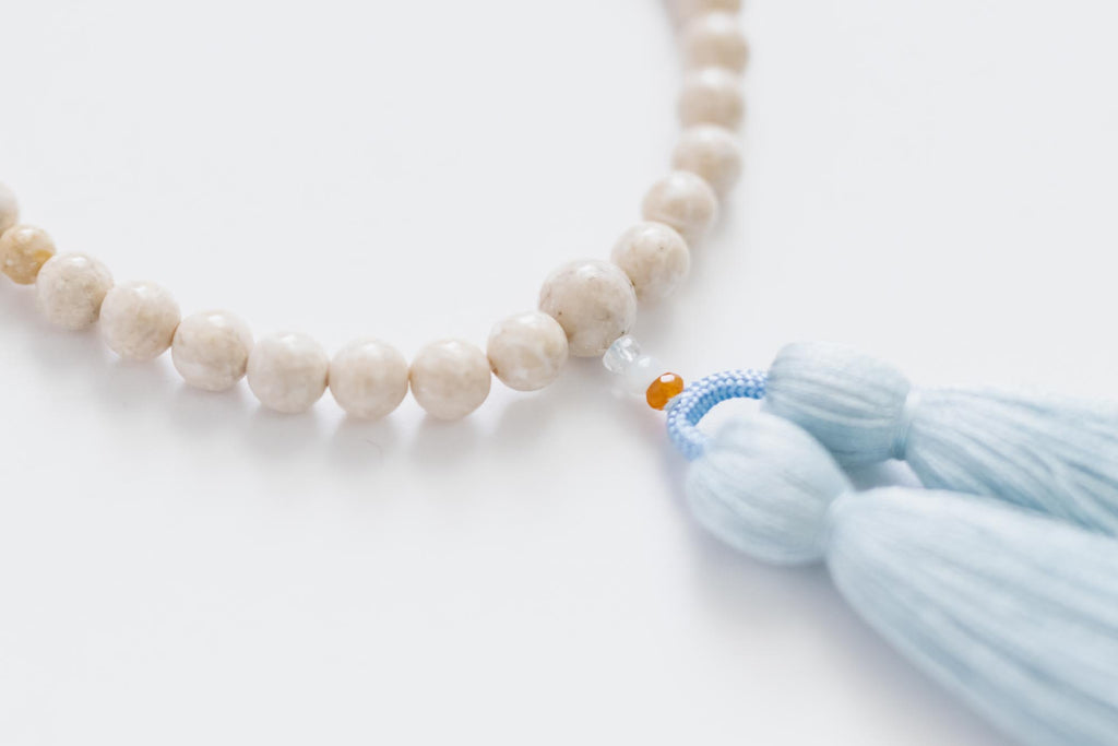 shuó Juzu(Riverstone) クリーム×水色