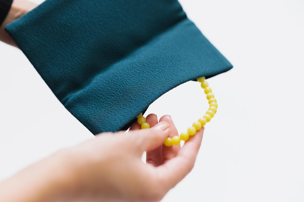 shuó Juzu Bukuro (Navy×Green) ちりめん