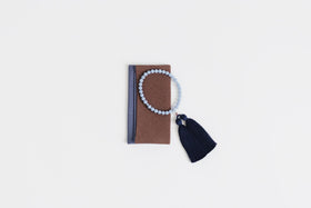 shuó Juzu Bukuro (Brown×Bluisu Purple) ちりめん