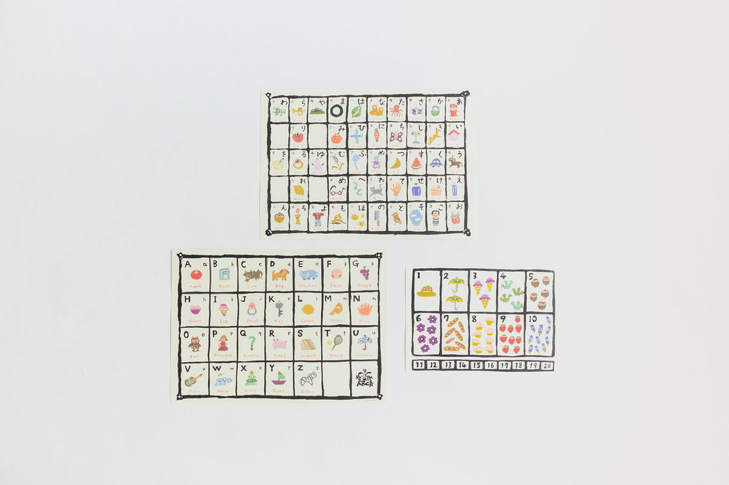 山元かえ 型染め あいうえお表