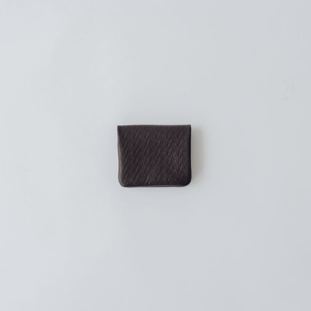 COSMIC WONDER monogram embossed light leather  bifold coin case