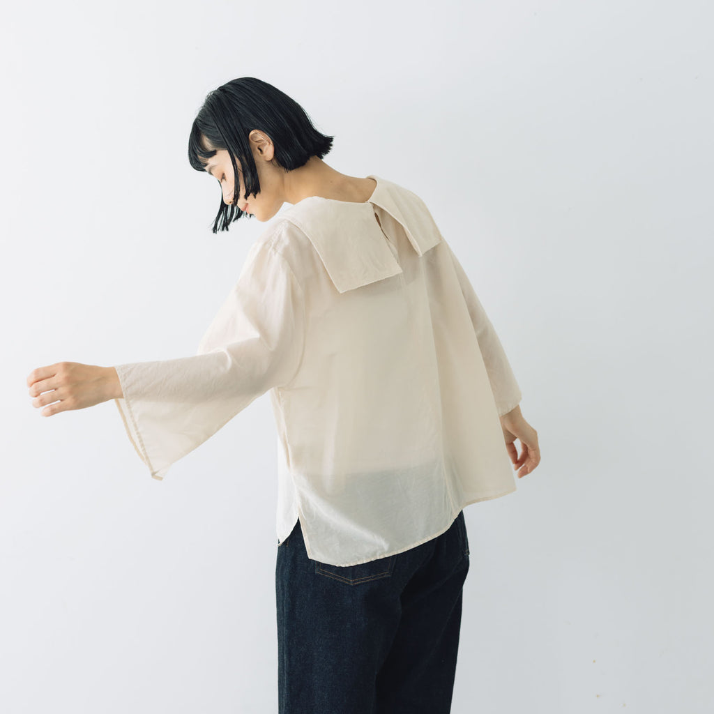 koton フラットカラーブラウス コットンシルク