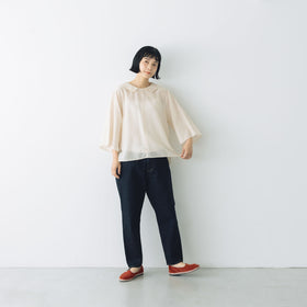 koton フラットカラーブラウス コットンシルク