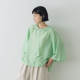 koton フラットカラーブラウス コットンシルク