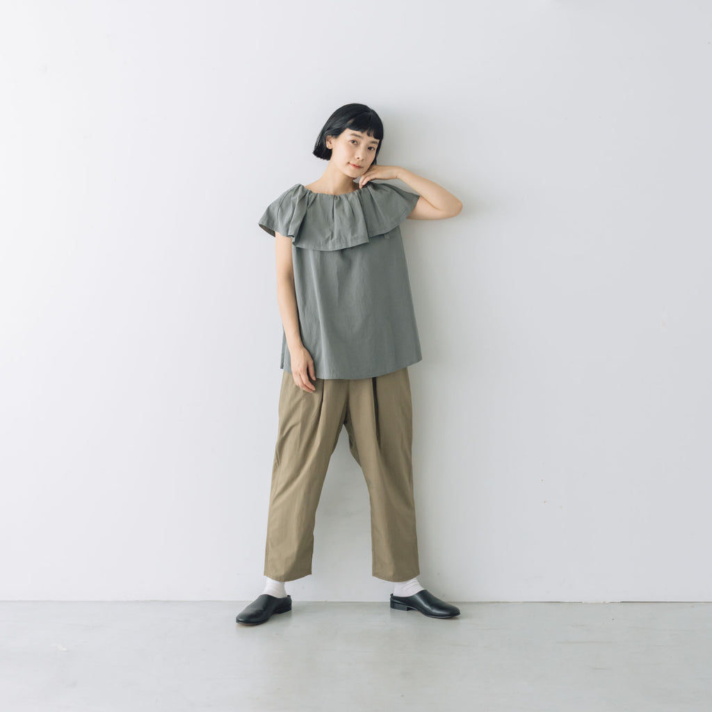 【SALE】 HAU ブラウス "cape" グレー