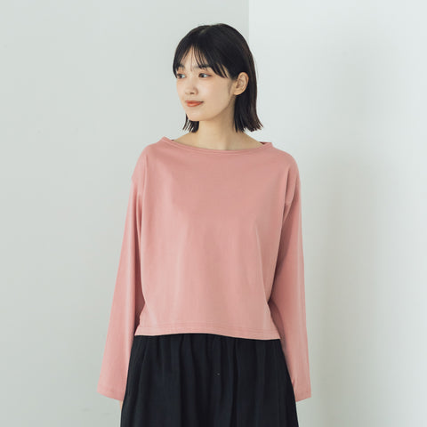 【SALE】gicipi PETROLIO クロップド丈 ボートネックカットソー