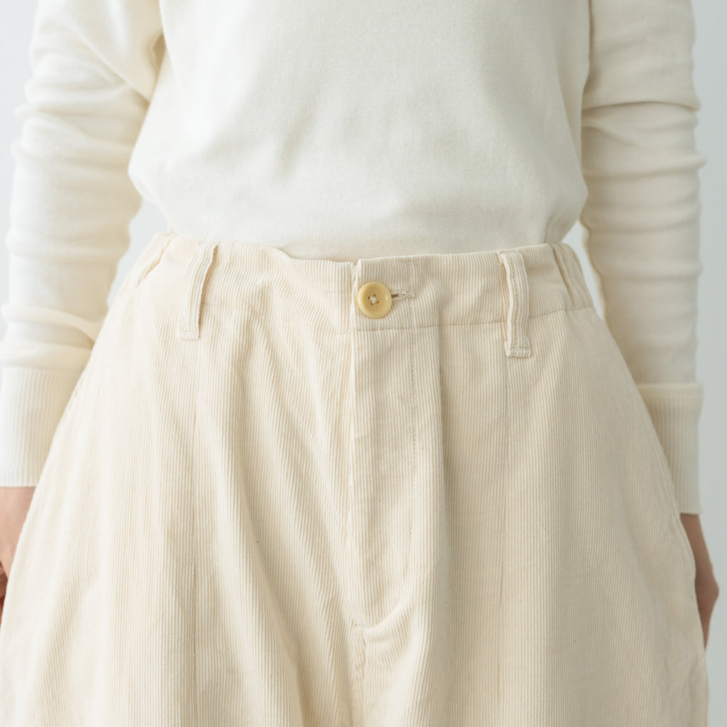 koton オーガニックコットン コーデュロイeaseテーパードパンツ エクリュ