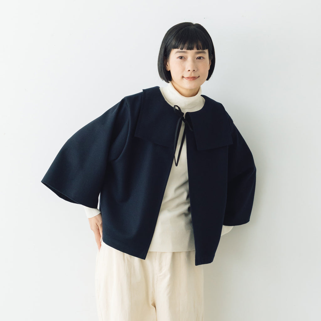 koton フラノフラットカラー ネイビー