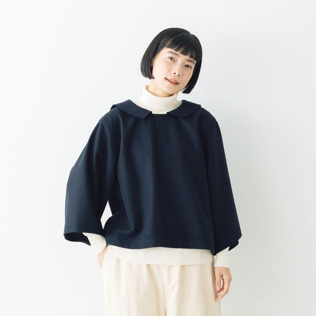 koton フラノフラットカラー ネイビー