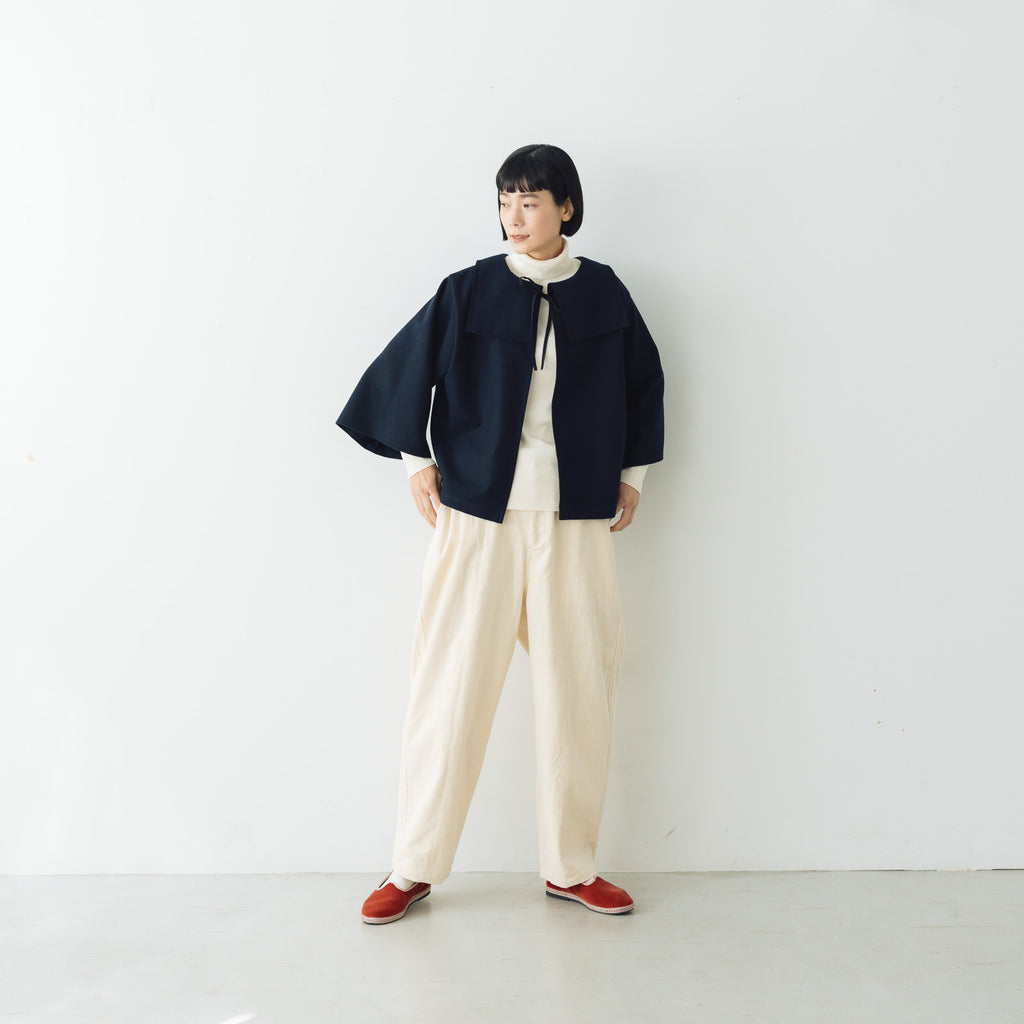 koton フラノフラットカラー ネイビー