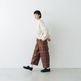 koton チェックバックワードパンツ レッド