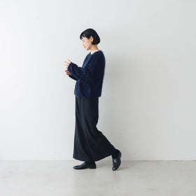 未使用品 カシミコ 大きいサイズ ファー加工 カシミヤ カーディガン ネイビー SAPNAA ファーカシミヤ カーディガン 7GG – TOYOBOSHI