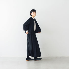 fruits of life ウールタックスカート 黒色／ブラック