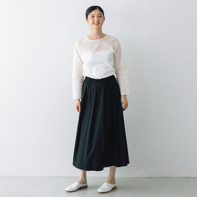 fruits of life ウールタックスカート 黒色／ブラック