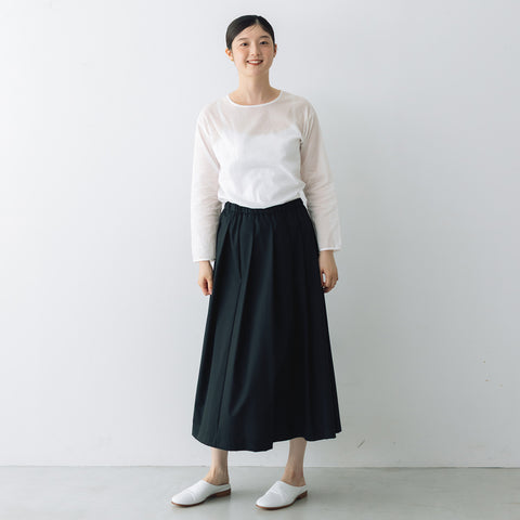 fruits of life ウールタックスカート 黒色／ブラック
