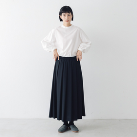 fruits of life ウールタックスカート 黒色／ブラック