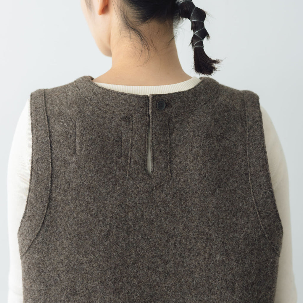 ata 圧縮ウールベスト ブラウン