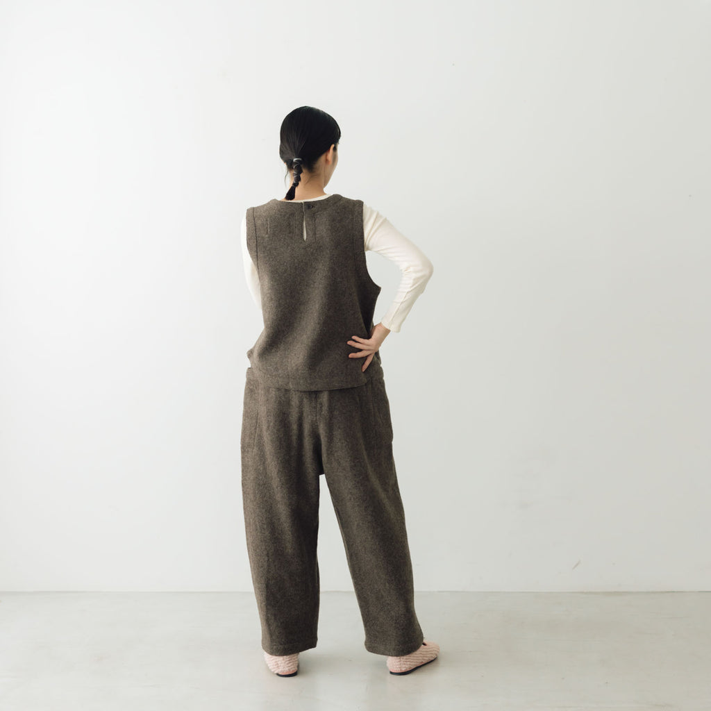 ata 圧縮ウールパンツ ブラウン