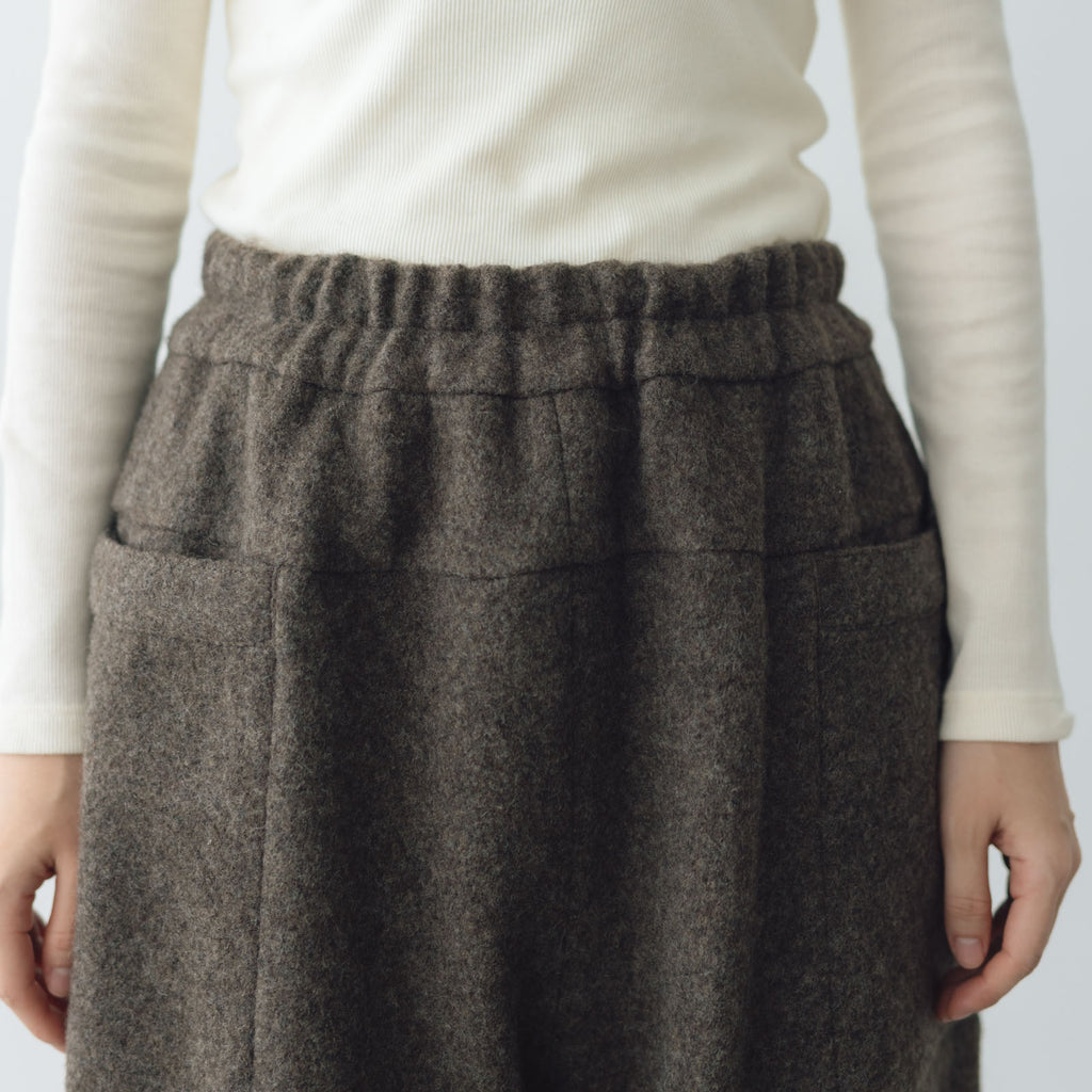 ata 圧縮ウールパンツ ブラウン