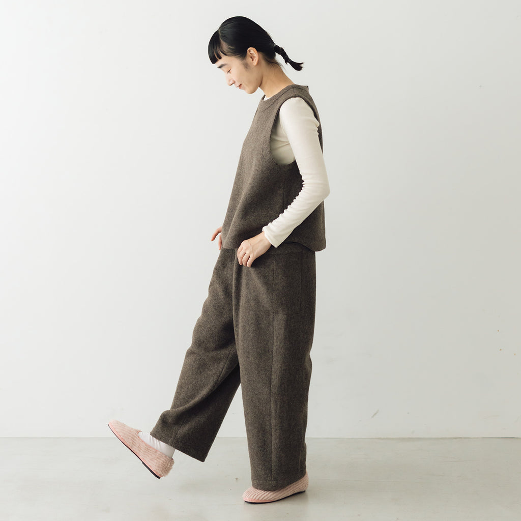 ata 圧縮ウールパンツ ブラウン