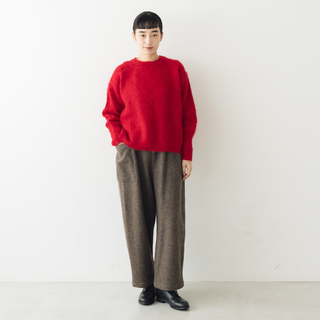 ata 圧縮ウールパンツ ブラウン