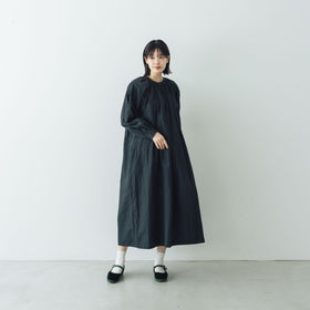 YAECA CANVAS DESIGN ギャザースモックドレス 草木ブラック（M）