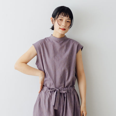 Atelier d’antan Pigott コットンリネン スリーブレスシャツ