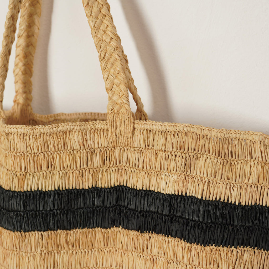 AMPIANA Line tote bag Color line ブラック［期間限定販売］