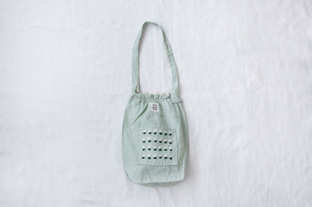 pot and tea リネン小花刺繍バッグ［期間限定販売］