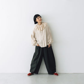 MAGALI ストライプリネン アンティークカラー ブラウス