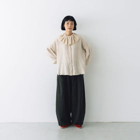 MAGALI ストライプリネン アンティークカラー ブラウス