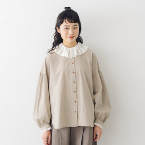 MAGALI オーガニックコットン 襟フリルブラウス ｜くらすこと公式