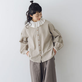 MAGALI オーガニックコットン 襟フリルブラウス