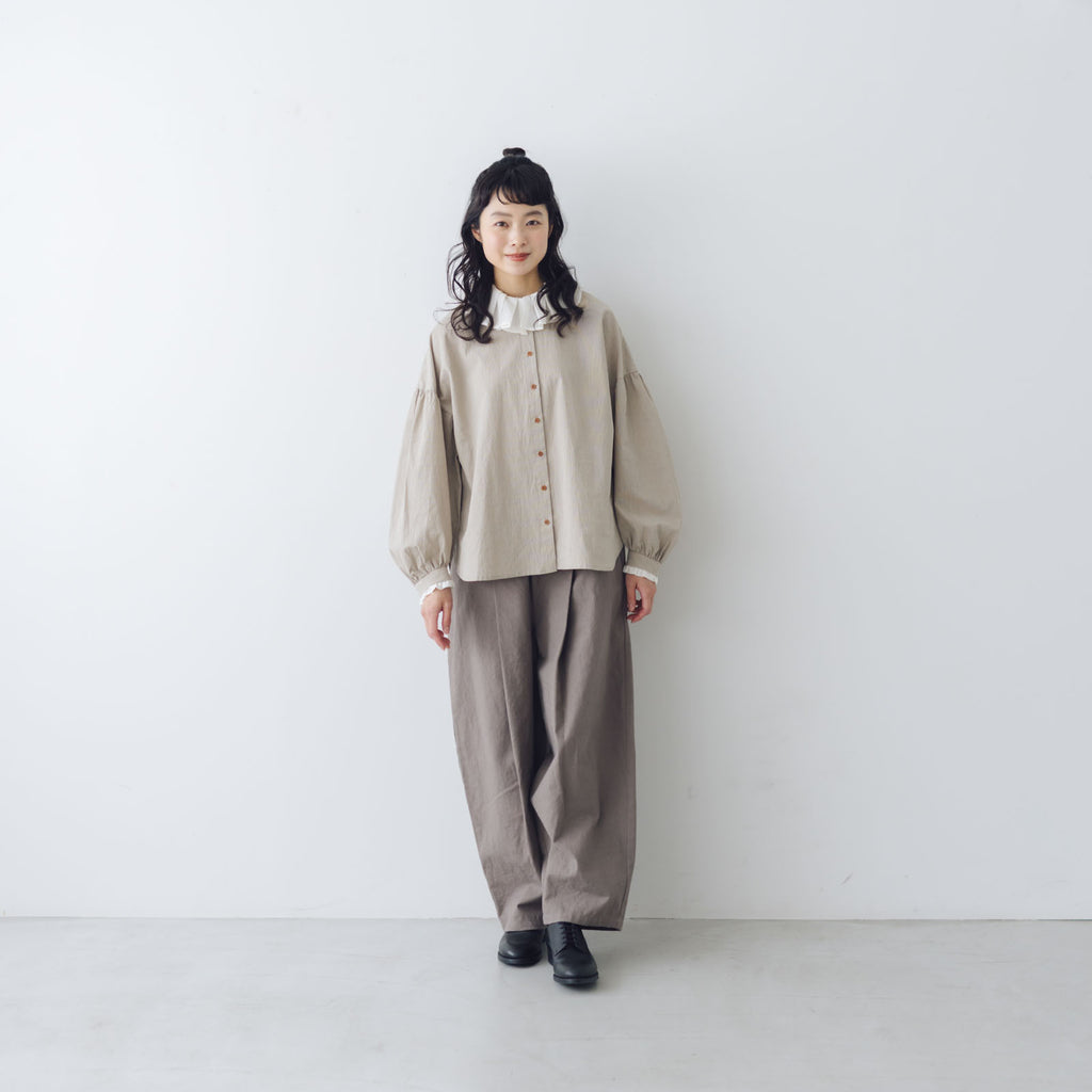 MAGALI オーガニックコットン 襟フリルブラウス