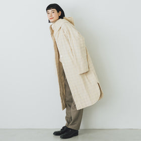 BUNON エンブロイダリー キルティングフードコート