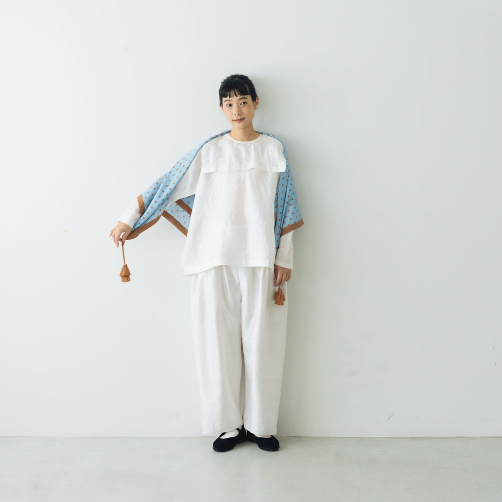 BUNON タッセルスカーフ ドットプリント