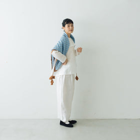 BUNON タッセルスカーフ ドットプリント