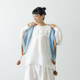 BUNON タッセルスカーフ ドットプリント