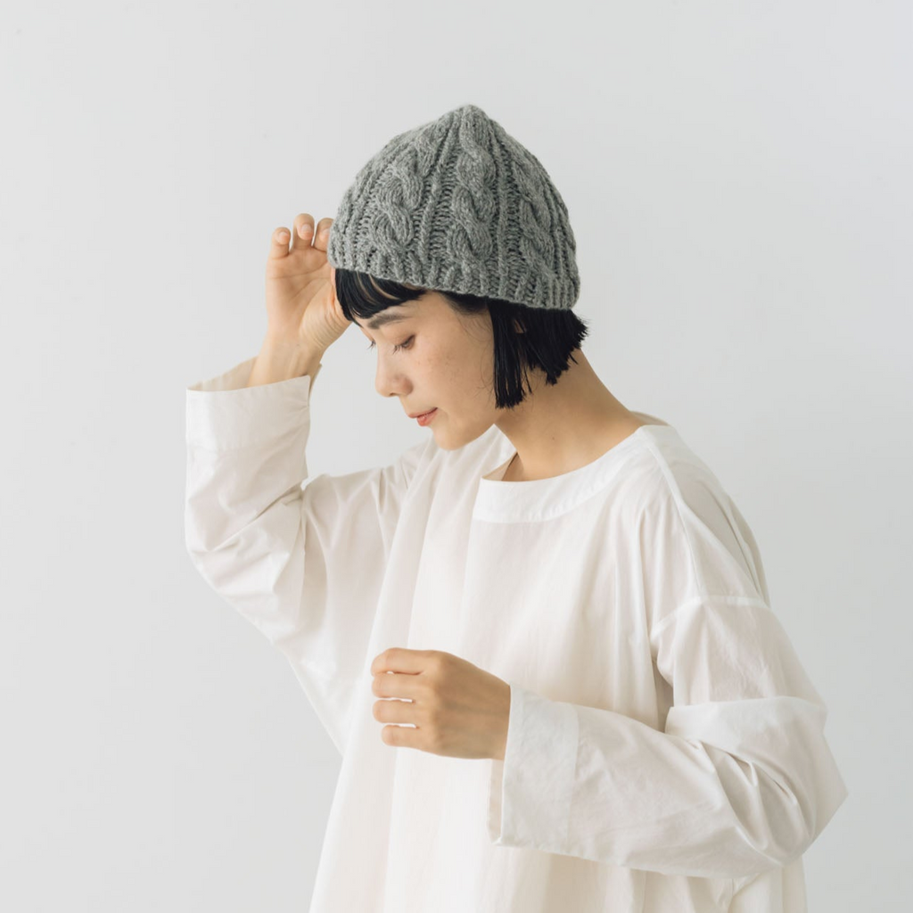 yourwear カシミヤケーブルニットキャップ
