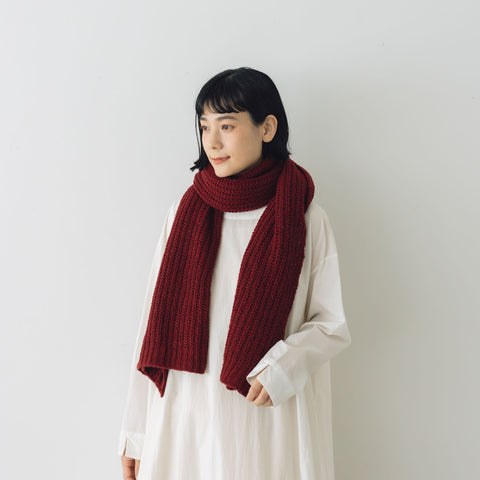 yourwear カシミヤリブステッチストール ボルドー［予約／11月下旬お届け予定］