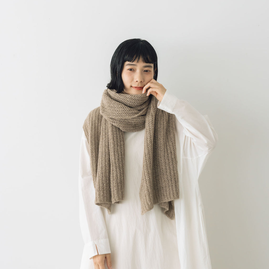 yourwear カシミヤリブステッチストール