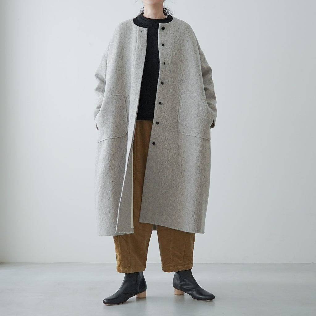 MAGALI ウールリネン ヘリンボンコート