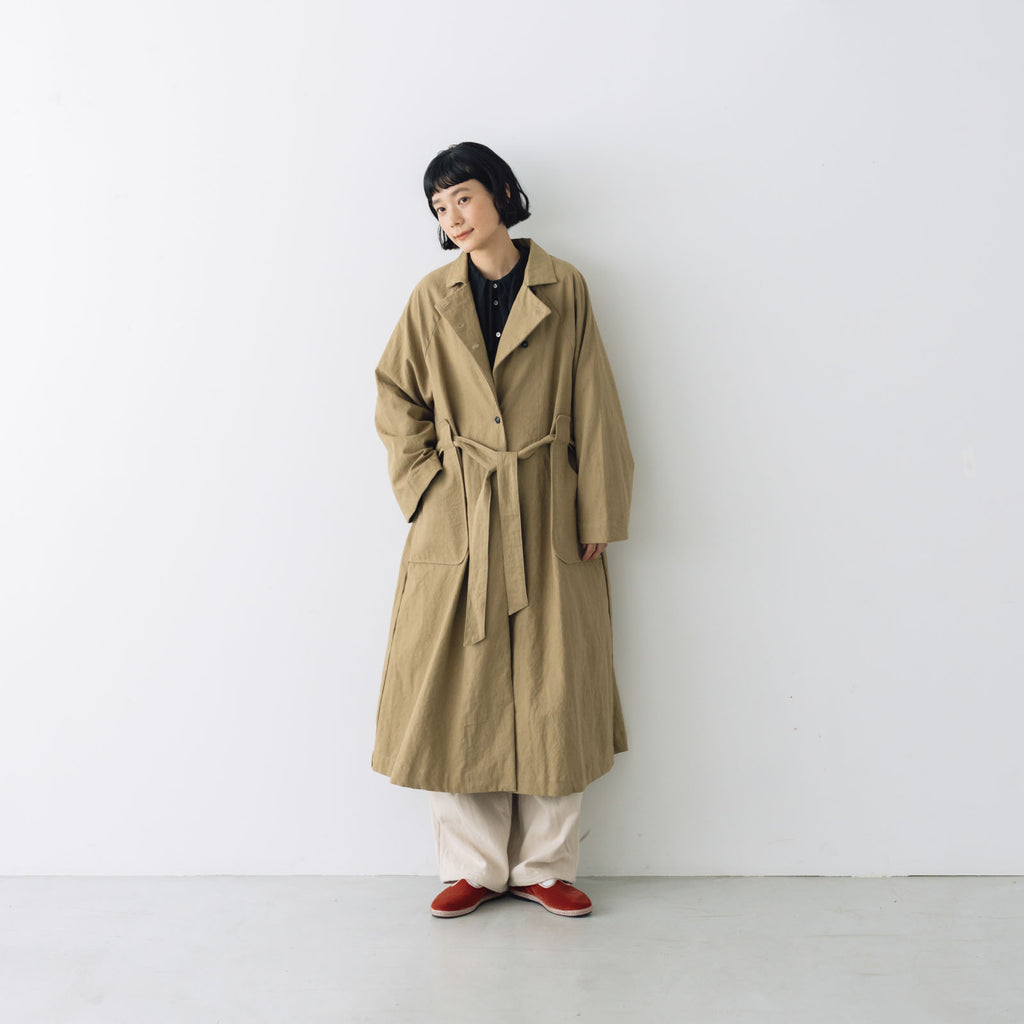 MAGALI コットンリネン アンティークキャンバス トレンチコート